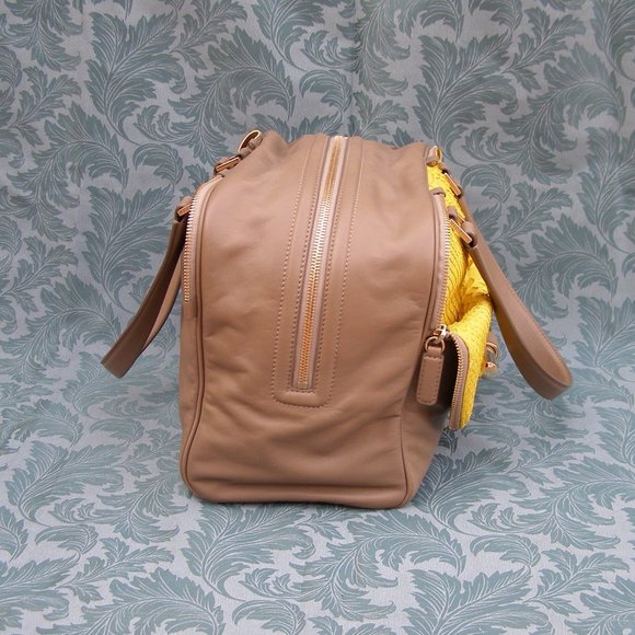 💖 RARE Jimmy Choo Justine Bag Taupe Leather Yellow Python - Picture 5 of 17